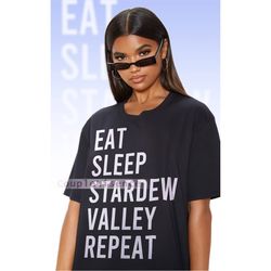 Stardew Valley - Eat Sleep Stardew Valley Repeat, Retro Vintage PIxel 8-Bit Game T-Shirt, Farming Harvst Moon RPG Video