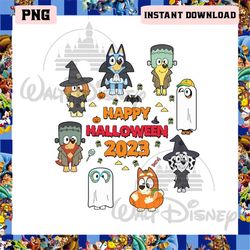 Bluey Happy Halloween 2023 Png, Bluey And Friends Halloween Png, Spooky Vibes Png