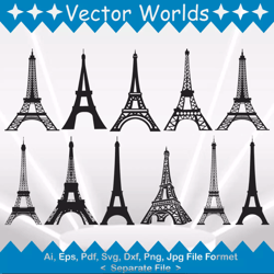 Eiffel Tower svg, Eiffel Towers svg, Eiffel, Tower, SVG, ai, pdf, eps, svg, dxf, png, Vector