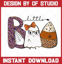 Little Boo Halloween PNG, Leopard, Pumpkin Patch, Spooky, Mom, Girl, Sublimation Design Downloads