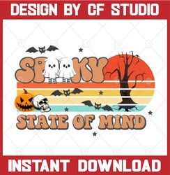 Spooky state of mind PNG- Retro Sublimation Design,Halloween sublimation,Halloween png, Spooky Png, Retro ghost png