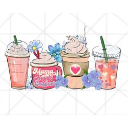 MOM fuel Coffee PNG, Mother's day gift mama latte Starbucks, Iced digital, Sublimation design hand drawn Printable Graph