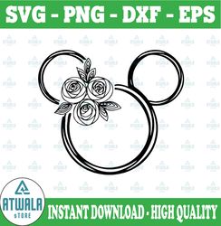 Minnie floral svg, Disney wreath svg, Minnie mouse svg, Minnie wreath svg, Laurel svg, Mickey mouse SVG, Disney SVG, Dis