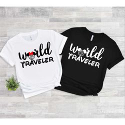 World Traveler Shirt, Disney Shirts for couples, Traveler Shirt, Women's Travel Shirt, Vacation Shirts, men's travel shi