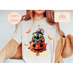 Halloween Stitch Trick Or Treat T-Shirts, Disney Halloween Sweatshirt, Disneyland Shirt, Halloween Shirt, Halloween Stit