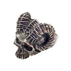 Ring Bairiron skull demon Aries, code 701470YM, completely 925 sterling silver