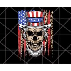 Abraham Lincoln Skull America flag PNG for Sublimation Printable, Leopard USA Flag Cricut, Patritotic Png, 4th Of July,