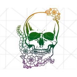 3 Design Colorful Floral Skull png, Flower Skull Biker png, Rainbow Print Motorcycle sublimation design download,  Skull