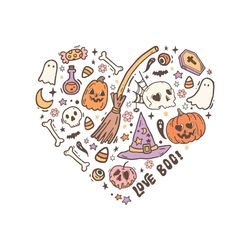 Vintage Halloween Heart Love Boo SVG Digital Cricut File