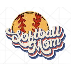 Retro Softball Mom ublimation Design Download