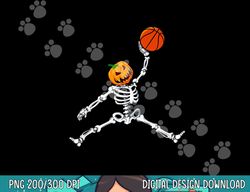 Skeleton Basketball Halloween Pumpkin Slam Dunk  png, sublimation copy