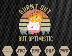 Womens Burnt Out But Optimistic - Retro Vintage Sunset V-Neck Svg, Eps, Png, Dxf, Digital Download