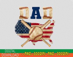 proud vintage baseball dad cool american flag png, digital download