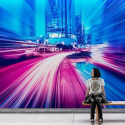 Effect City Photo Wallpaper Abstract 3D Mural Wallpaper Motion Speed
