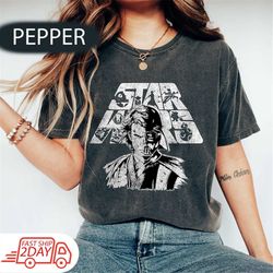 Vintage Disney Star Wars Anakin Skywalker & Darth Vader Half Face Protrait Comfort Colors Shirt, Star War Galaxy's Edge,