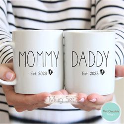 Mommy, Daddy Mug Set 2 - First Time Mommy Gift, First Time Daddy Gift, New Daddy Gift, New Mom Mug, Baby Reveal Mug, New