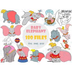 Baby Elephant SVG, Elephant Svg, Cartoon SVG, Elephant Birthday, Elephant Png, elephant invitation, Png Cut File, Cricut