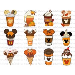 Bundle Drinks Autumn Svg Png, Carnival Food, Trick Or Treat, Spooky Vibes, Boo Svg, Fall Svg Png Files For Cricut Sublim