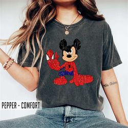 Spider-Man Mickey Ears Comfort Colors Shirt, Mickey Marvel Shirt, Vintage Spiderman Shirt, Marvel Avengers Shirt, Spider
