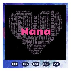 Nana SVG word cloud, nana life svg, nana gift svg, gifts for nana svg, mothers day svg, mother day gift, mothers day lov
