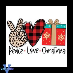 Peace Love Christmas Gift Png, Christmas Png, Peace Love Png