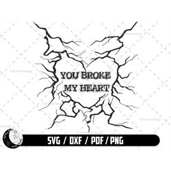 Broken Heart svg, Couple Stencil,Heartbroken Gift Idea, Instant Digital Download