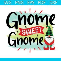 gnome sweet gnome png, christmas png, xmas png, gnome png, christmas gift png