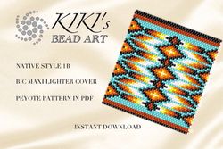 Lighter Cover pattern Peyote Pattern, bead pattern for BIC MAXI LIGHTER cover Tative style ethnic beading pattern in PDF