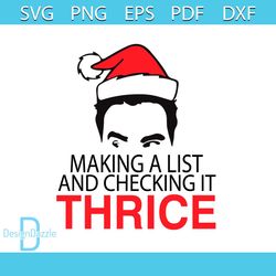 Making A List And Checking It Thrice David Rose Svg, Christmas Svg, Christmas Hat Svg