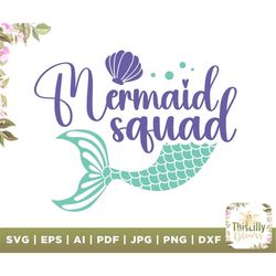 mermaid squad svg, summer svg, baby kids svg, mermaid svg, mermaid svg, squad svg, Cut file, Cricut, Silhouette, Print,