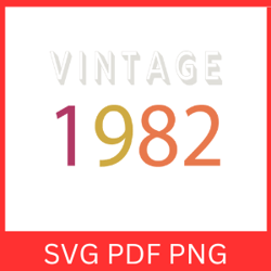 Vintage 1982 Retro Svg | VINTAGE 1982 SVG DESIGN | Vintage 1982 Sublimation Designs | Printable Art | Digital Download