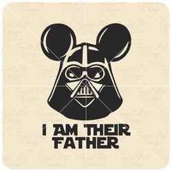 Dart Vader With Mouse Ears SVG, Star Wars SVG, I Am Their Father Customize Gift Svg, Vinyl Cut File, Svg, Pdf, Png, Ai P