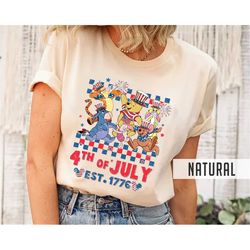 Disney 4th of July Shirt, Retro Mickey And Friends Checkered 4th of July 2023 Shirt, Disney Freedom, Disney Independence