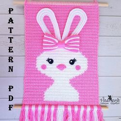 decor rabbit Wall hanger Bunny Crochet amigurumi pattern