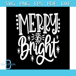 Merry And Bright Svg, Christmas Svg, Christmas Ornaments Svg