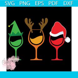 Christmas Wine Svg, Christmas Svg, Xmas Svg, Happy Holiday Svg, Christmas Hat Svg