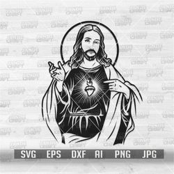 Jesus svg | Christ Clipart | Lord Cutfile | Redeemer dxf | Christian Shirt png | Catholic jpeg | Savior Cut File | Sacre