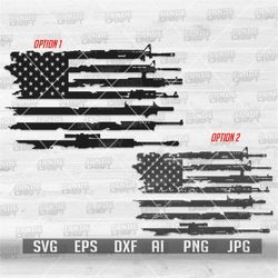 US Flag Military Guns svg | Combat Weapon Cut File | Patriotic Tshirt Design png | Veteran Gift Idea | Soldier Dad Cutfi