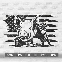 US Farm Pig svg | US Farm Monogram | Pig Clipart | Pig Cutfile | Pig Stencil | US Farm Owner svg | Farm Life svg | Cute