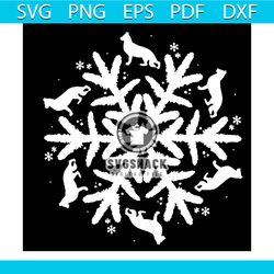 Wolf Snowflake Svg, Christmas Svg, Noel Svg, Merry Christmas Svg