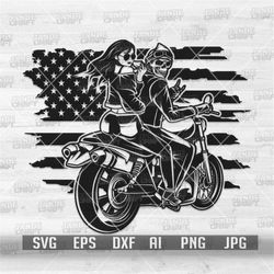 US Biker Lover svg | Rider Dad and Mom Clipart | Motor Cross Stencil | Motorcycle Couple Cut File | Bike Repair Shop Mon