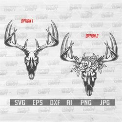 Deer Skull Antler svg | Deer svg | Floral Deer svg | Deer Cutting File | Deer Clipart | Deer Cutfile | Deer Hunting svg