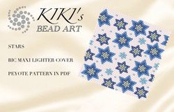 Lighter Cover pattern Peyote Pattern, bead pattern for BIC MAXI LIGHTER COVER Stars beading pattern in PDF