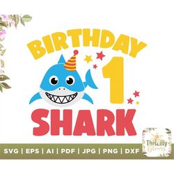 1st Birthday Shark Svg, Shark Svg, Shark Birthday Svg, Birthday Boy Svg, 1st Birthday svg, Shark Kids Svg, First Birthda
