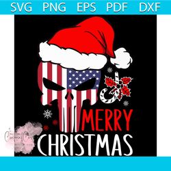 Merry Christmas Svg, Christmas Svg, Xmas Svg, American Flag Svg, Xmas Mistletoe Svg