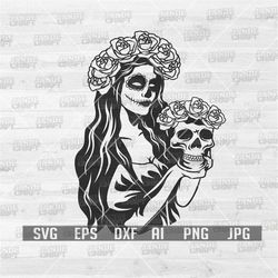 Gothic Sugar Skull svg | Sugar Skull Clipart | Gothic svg | Halloween svg | Sugar Skull png | Spooky svg | Horror svg |