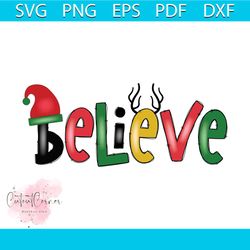 Xmas Believe Png, Christmas Png, Xmas Hat Png, Reindeer Png, Christmas Gift Png