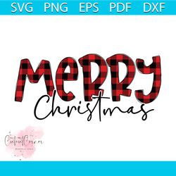 Merry Christmas Png, Christmas Png, Xmas Png, Buffalo Plaid Png, Christmas Gift Png