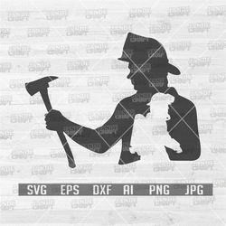 Fire Fighter Silhouette svg | Fire Fighter svg | Fire Fighter Stencil | Fire Fighter png | Fire Fighter Dad | FireFighte