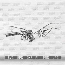 Gun Passing svg | Pass the Handgun Clipart | Hipster Cutfile | Gangster 2nd Amendment dxf | Gun Owner Stencil | Military